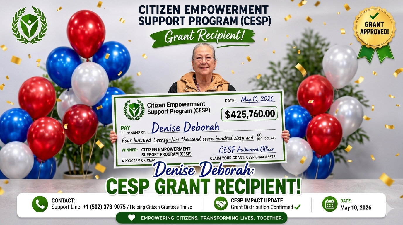 Denise Deborah — CESP Grant Recipient holding $425,760 grant check